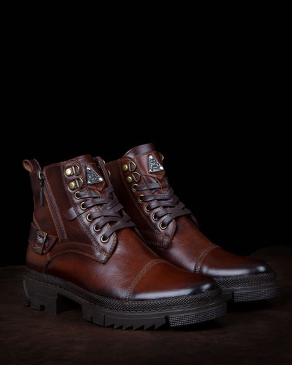 BREAKING COGNAC LEATHER